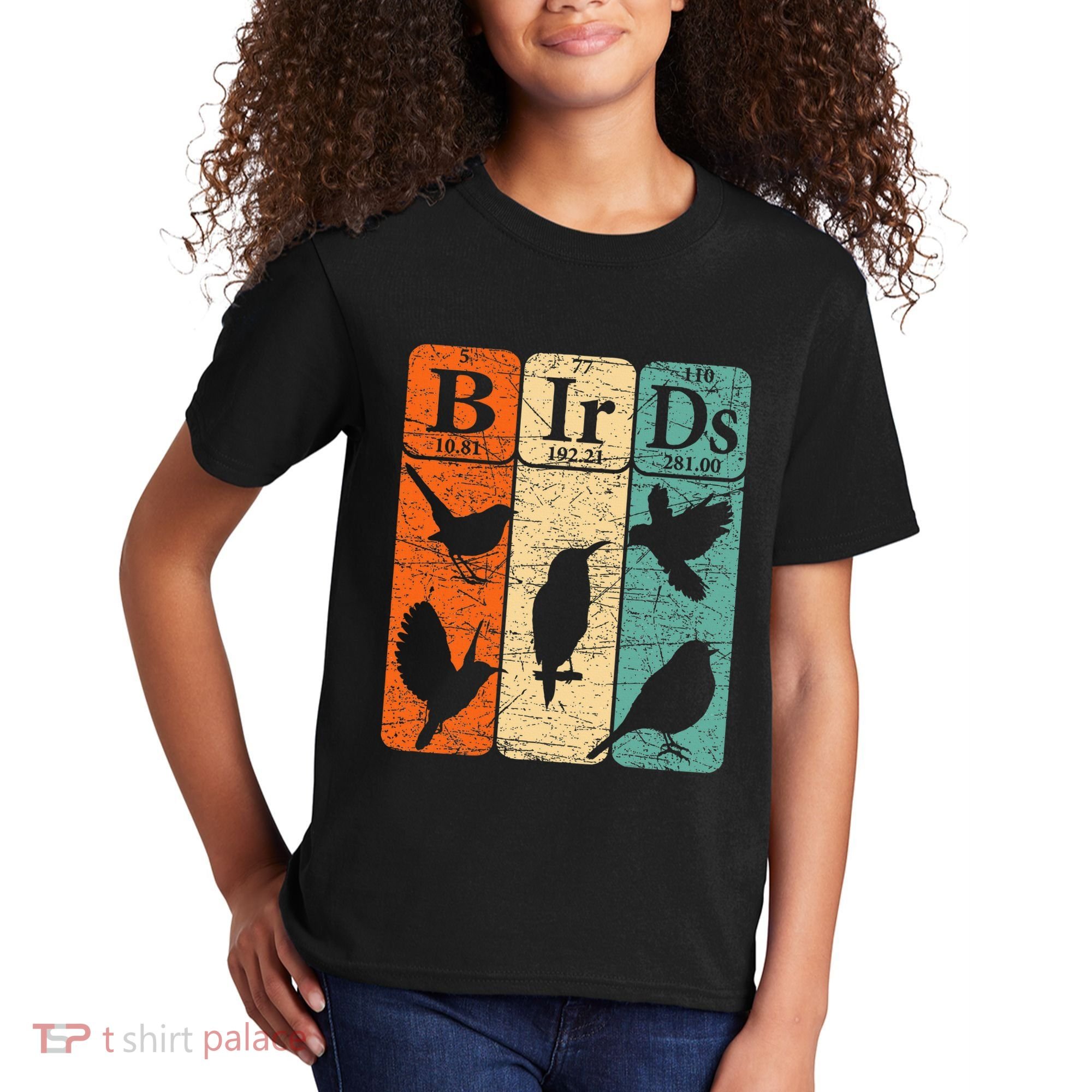 Birds Periodic Table Elements Birdwatching Ornithology Kids T-Shirt