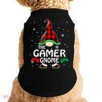Buffalo Plaid The Gamer Gnome Gaming Lover Christmas Doggie Tank thumb 0