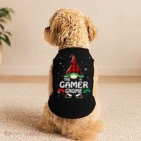 Buffalo Plaid The Gamer Gnome Gaming Lover Christmas Doggie Tank thumb 2