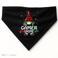 Buffalo Plaid The Gamer Gnome Gaming Lover Christmas USA-Made Doggie Bandana thumb 0