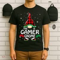 Buffalo Plaid The Gamer Gnome Gaming Lover Christmas T-Shirt thumb 6