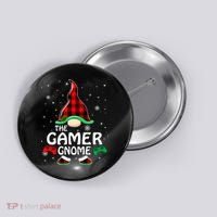 Buffalo Plaid The Gamer Gnome Gaming Lover Christmas Button thumb 0