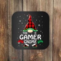 Buffalo Plaid The Gamer Gnome Gaming Lover Christmas Coaster thumb 0