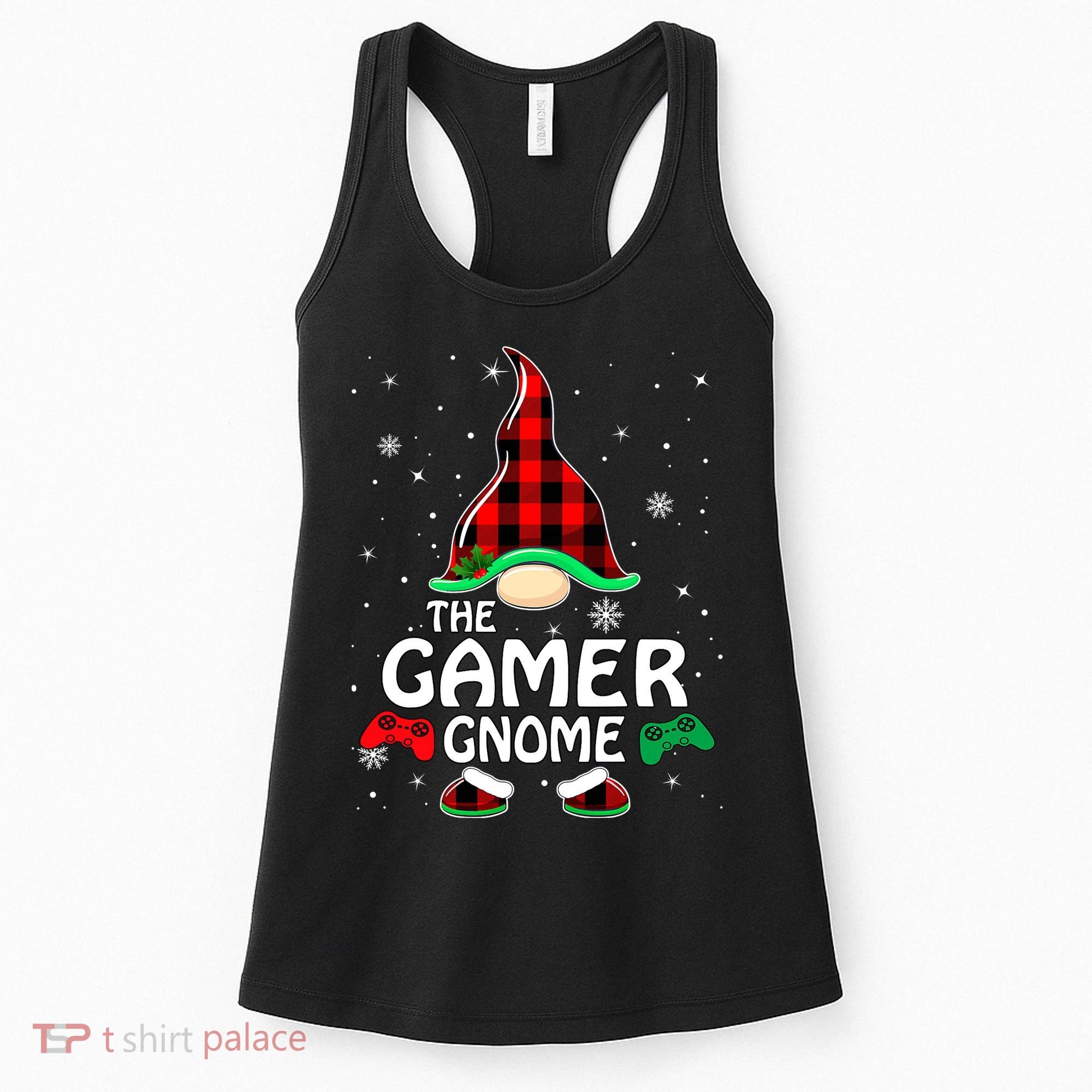 Buffalo Plaid The Gamer Gnome Gaming Lover Christmas Women's Tank Top
