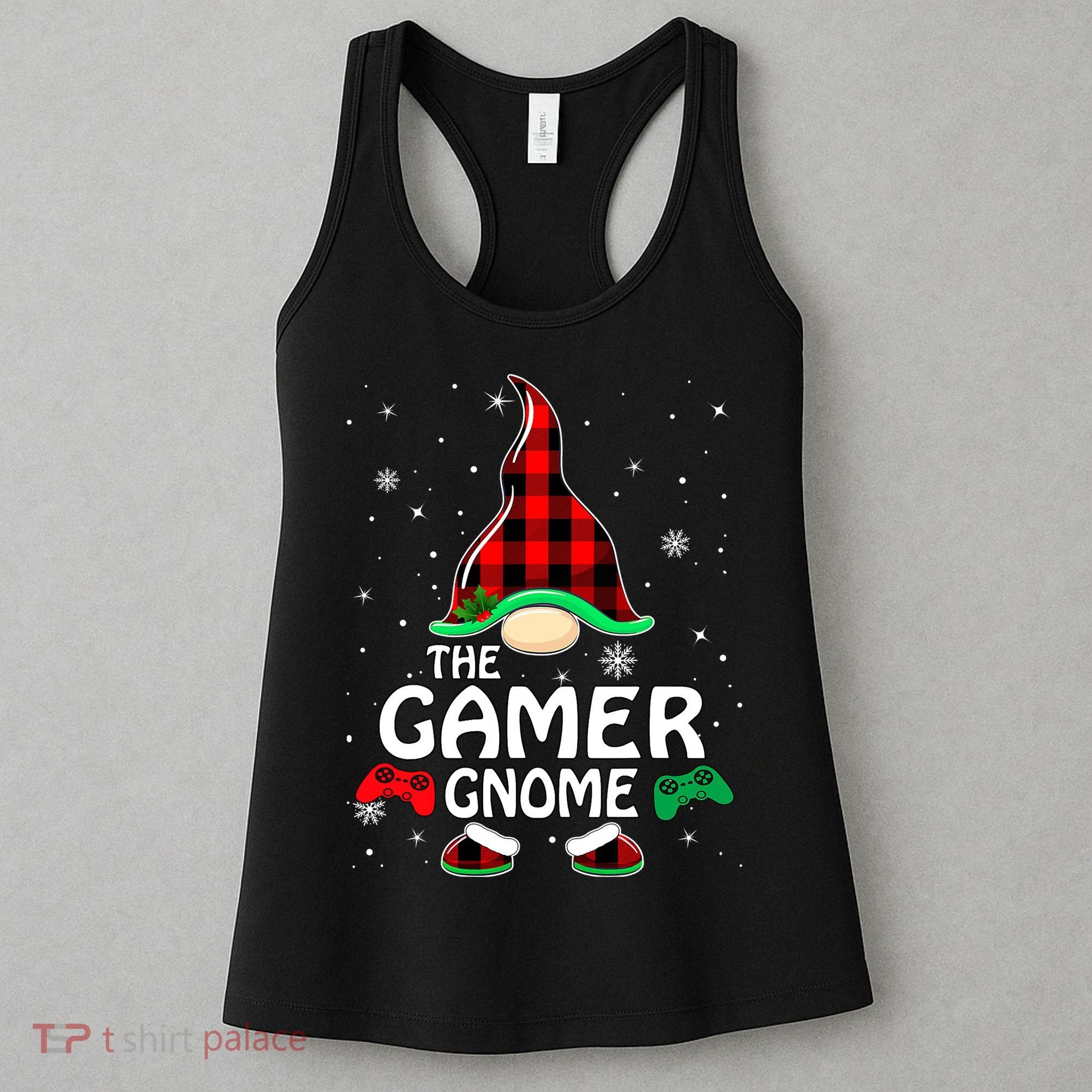 Buffalo Plaid The Gamer Gnome Gaming Lover Christmas Women's Tank Top