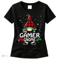 Buffalo Plaid The Gamer Gnome Gaming Lover Christmas Women's T-Shirt thumb 0