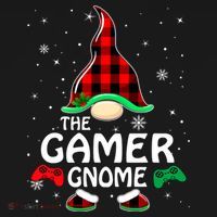 Buffalo Plaid The Gamer Gnome Gaming Lover Christmas Kids Sweatshirt thumb 2