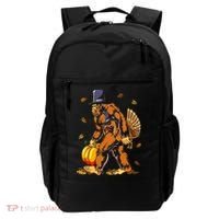 Bigfoot Pilgrim Turkey Pumpkin Thanksgiving Day Boys Backpack thumb 0