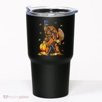 Bigfoot Pilgrim Turkey Pumpkin Thanksgiving Day Boys Tumbler thumb 0
