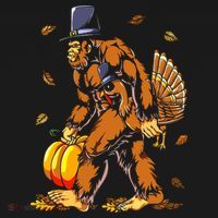 Bigfoot Pilgrim Turkey Pumpkin Thanksgiving Day Boys Ornament thumb 1
