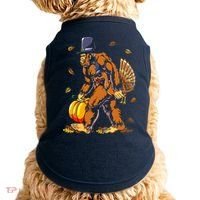 Bigfoot Pilgrim Turkey Pumpkin Thanksgiving Day Boys Doggie Tank thumb 0