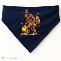 Bigfoot Pilgrim Turkey Pumpkin Thanksgiving Day Boys USA-Made Doggie Bandana thumb 0