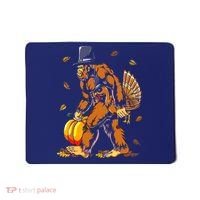 Bigfoot Pilgrim Turkey Pumpkin Thanksgiving Day Boys Mousepad thumb 0