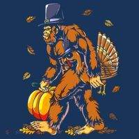 Bigfoot Pilgrim Turkey Pumpkin Thanksgiving Day Boys Baby Bodysuit thumb 2