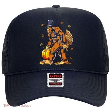 Bigfoot Pilgrim Turkey Pumpkin Thanksgiving Day Boys Hat