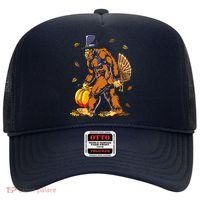 Bigfoot Pilgrim Turkey Pumpkin Thanksgiving Day Boys Hat thumb 0