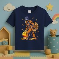 Bigfoot Pilgrim Turkey Pumpkin Thanksgiving Day Boys Toddler T-Shirt thumb 3