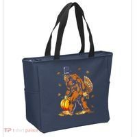 Bigfoot Pilgrim Turkey Pumpkin Thanksgiving Day Boys Tote Bag thumb 2
