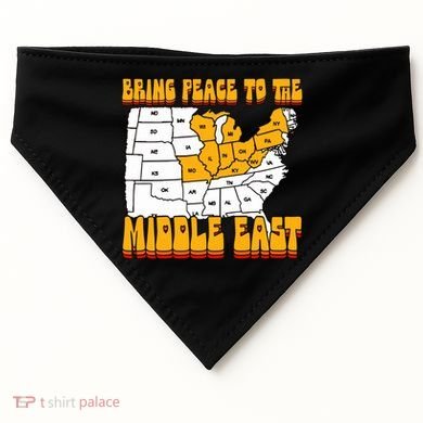 Bring Peace To The Middle East Usa Map USA-Made Doggie Bandana