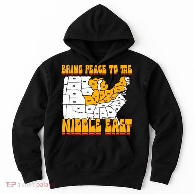 Bring Peace To The Middle East Usa Map Hoodie