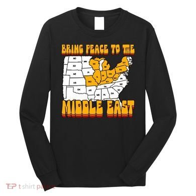 Bring Peace To The Middle East Usa Map Long Sleeve Shirt