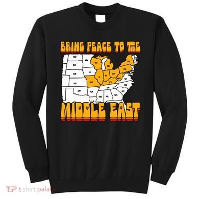 Bring Peace To The Middle East Usa Map Sweatshirt