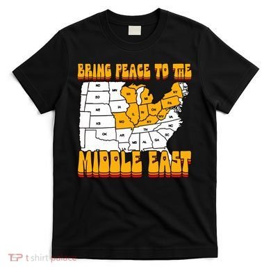 Bring Peace To The Middle East Usa Map T-Shirt