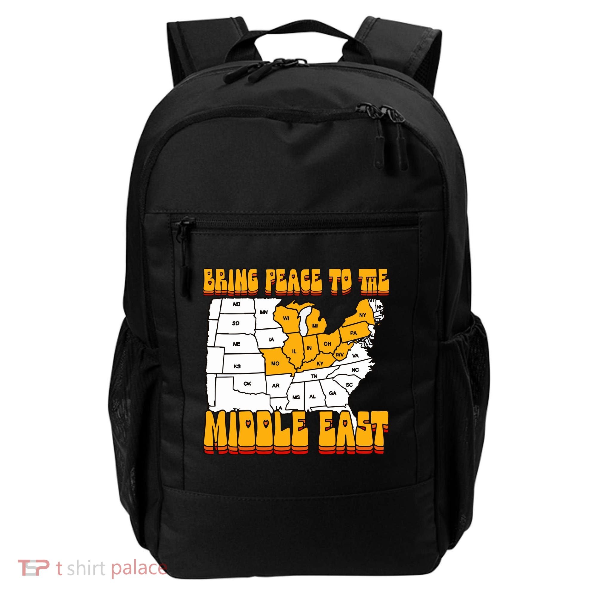 Bring Peace To The Middle East Usa Map Backpack