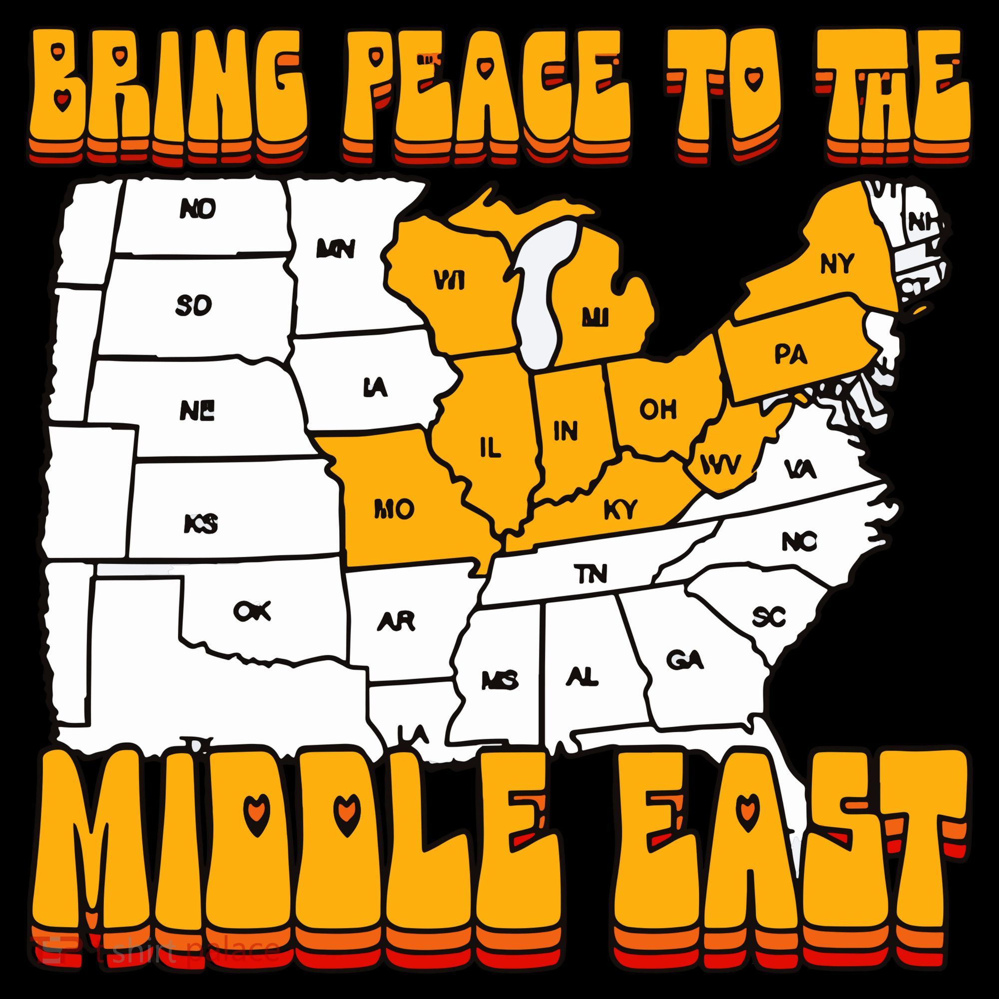 Bring Peace To The Middle East Usa Map Women's Hoodie