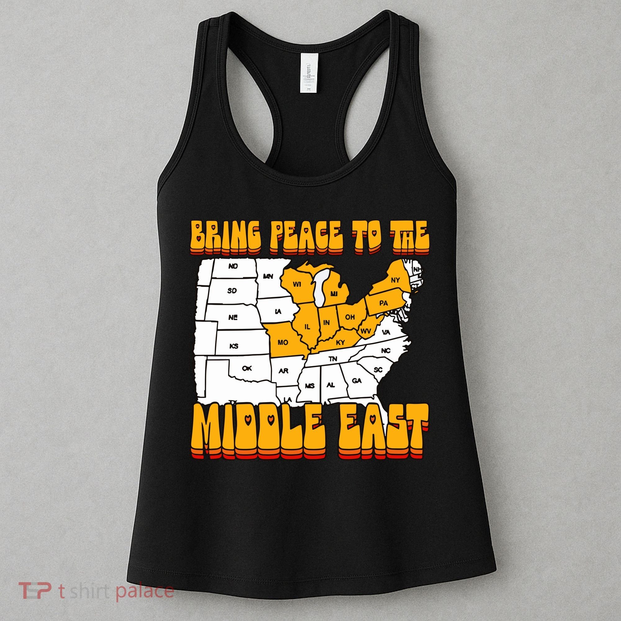 Bring Peace To The Middle East Usa Map Women's Tank Top