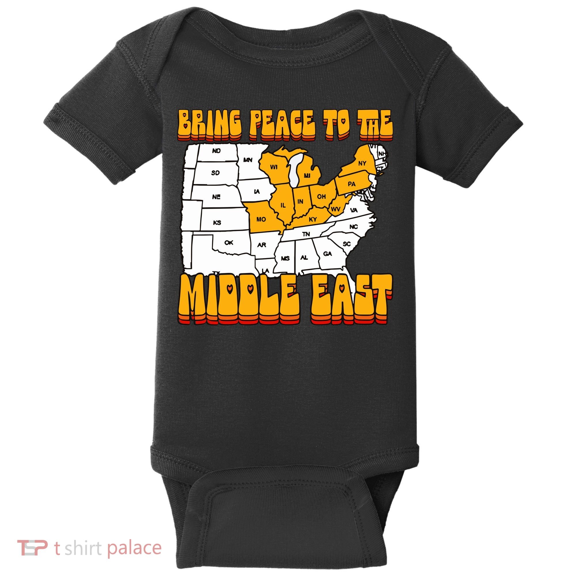 Bring Peace To The Middle East Usa Map Baby Bodysuit