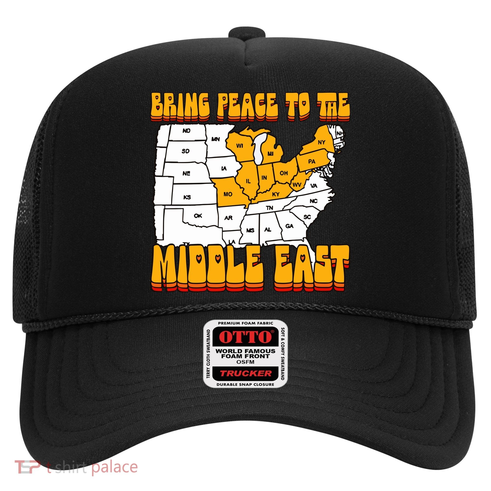 Bring Peace To The Middle East Usa Map Hat