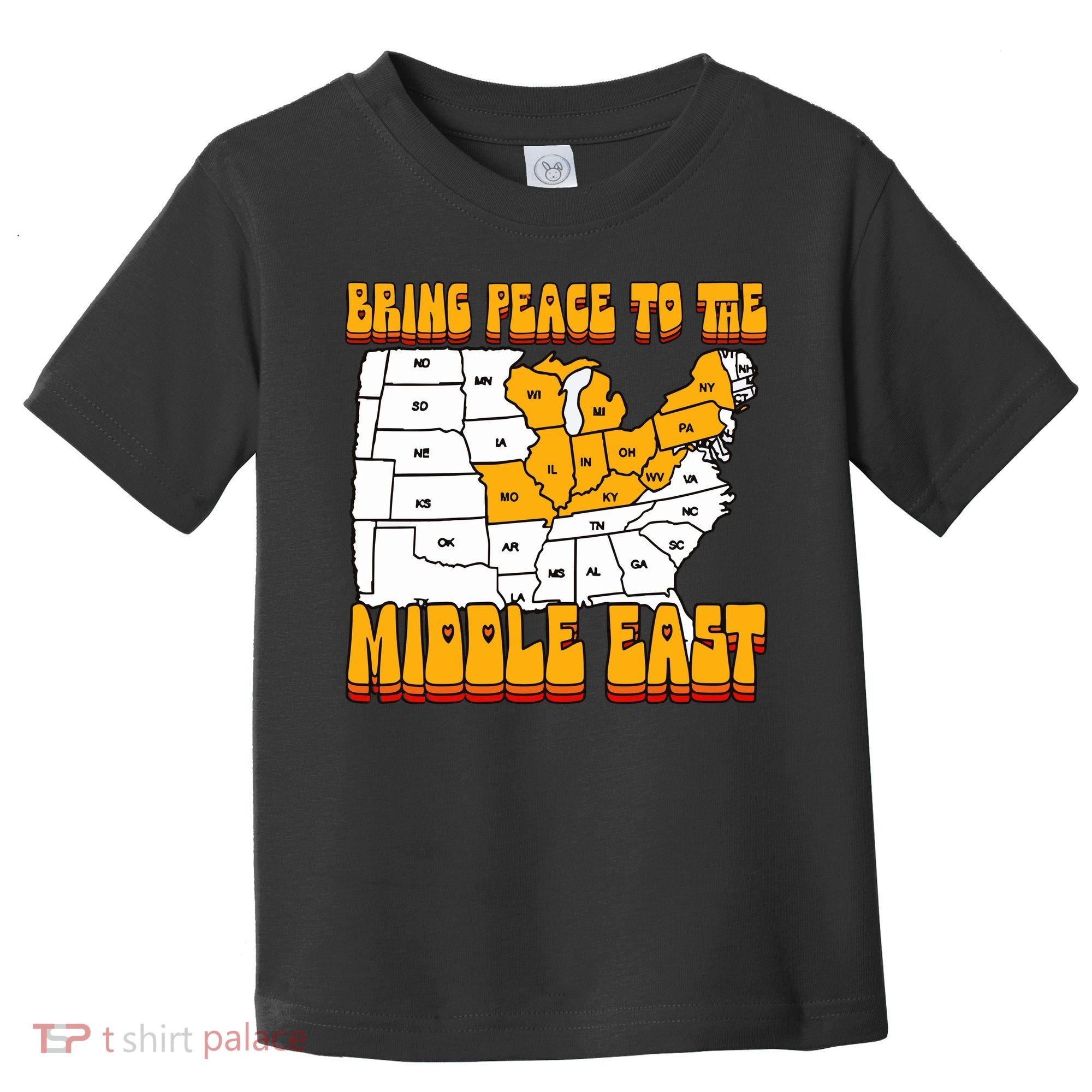 Bring Peace To The Middle East Usa Map Toddler T-Shirt
