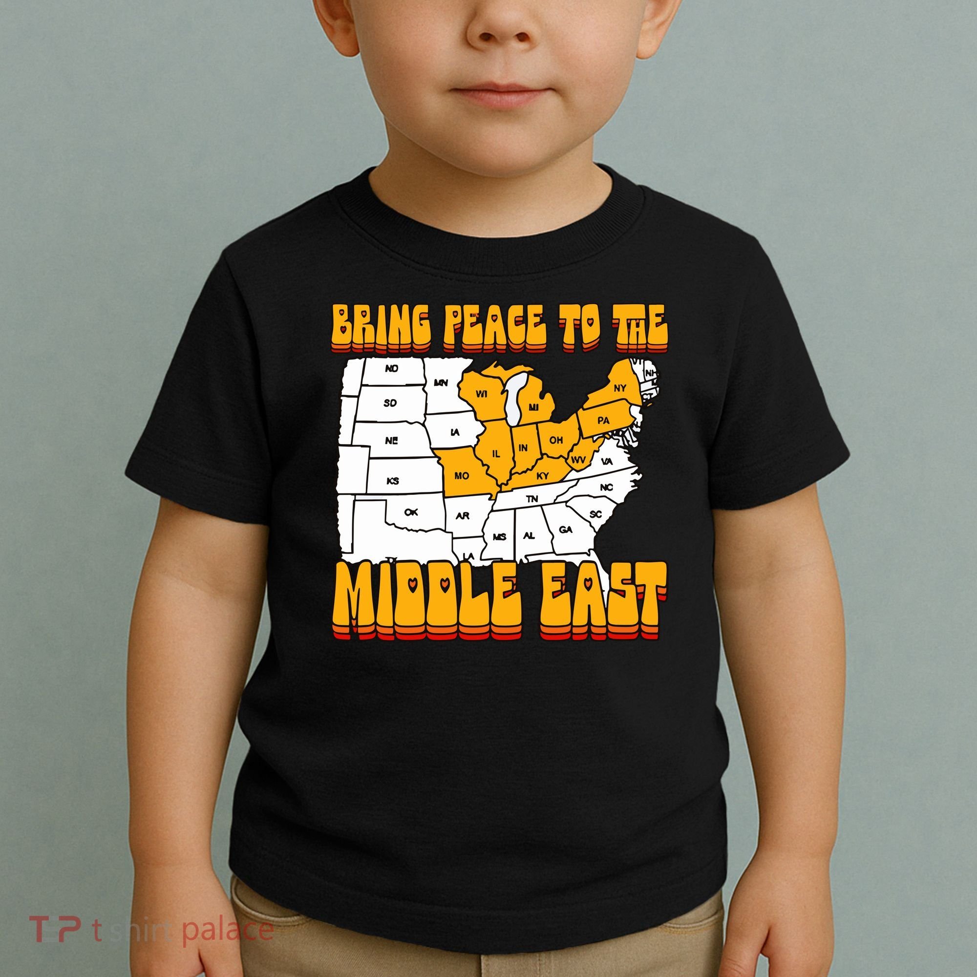 Bring Peace To The Middle East Usa Map Toddler T-Shirt