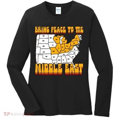 Bring Peace To The Middle East Usa Map Women's Long Sleeve Shirt