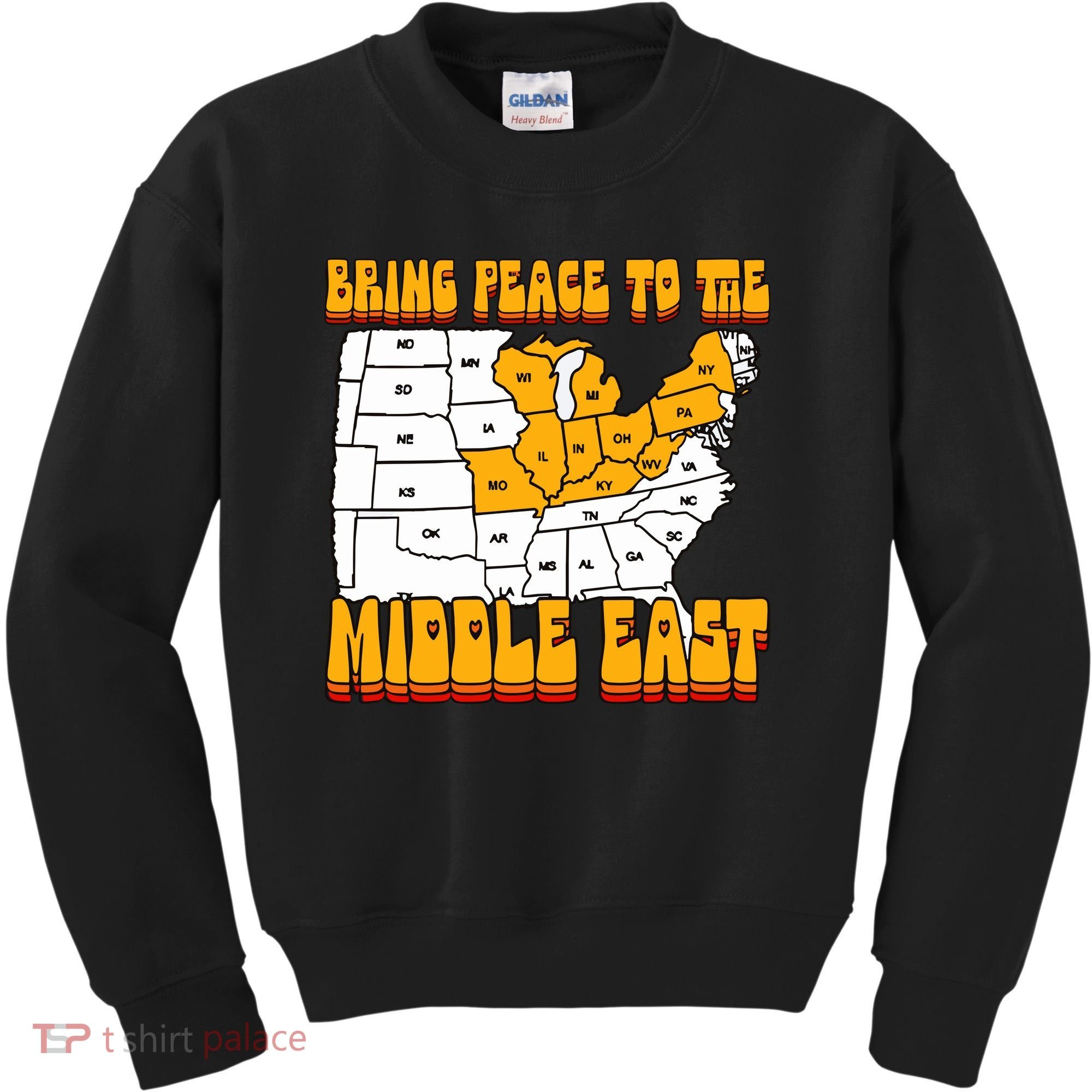 Bring Peace To The Middle East Usa Map Kids Sweatshirt