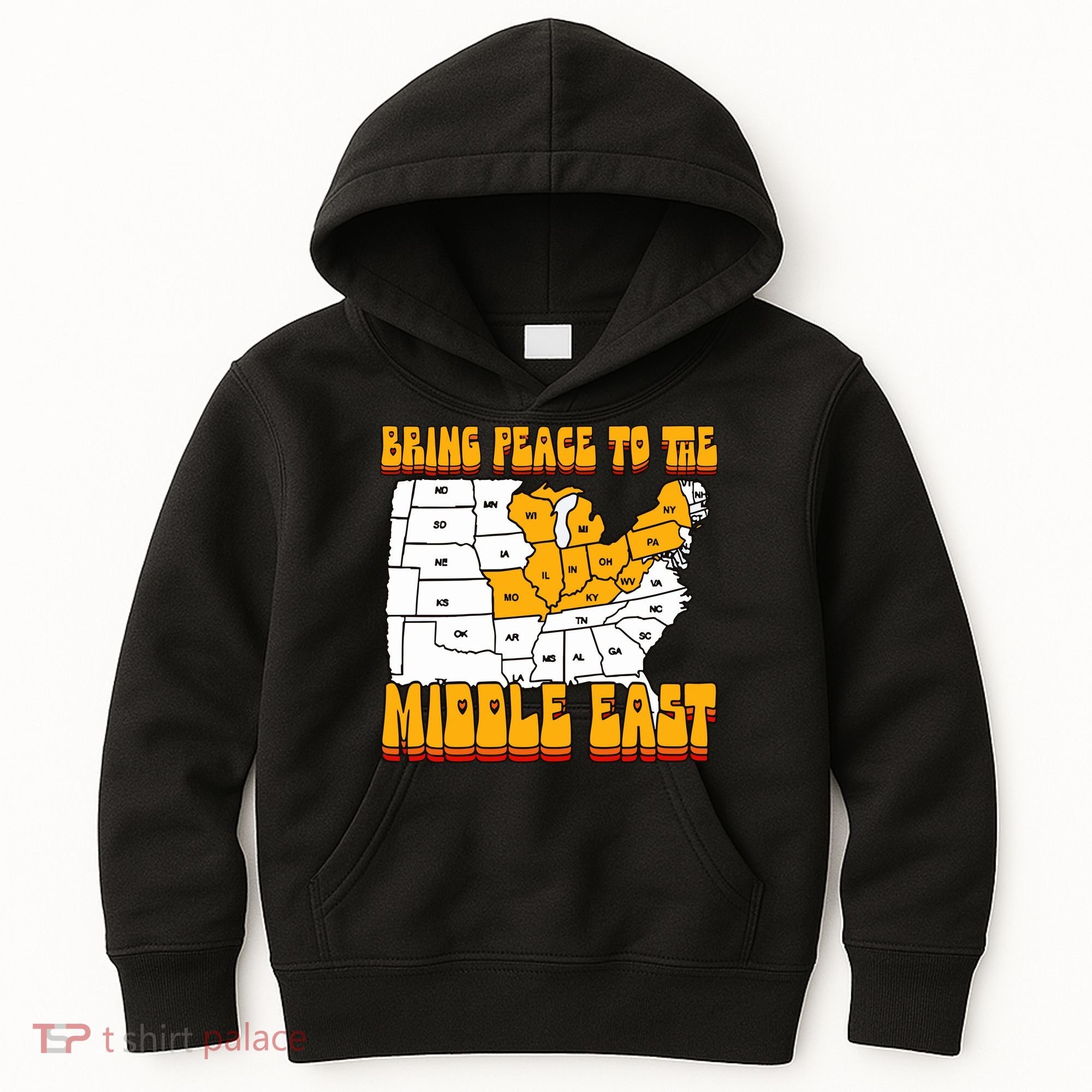 Bring Peace To The Middle East Usa Map Kids Hoodie