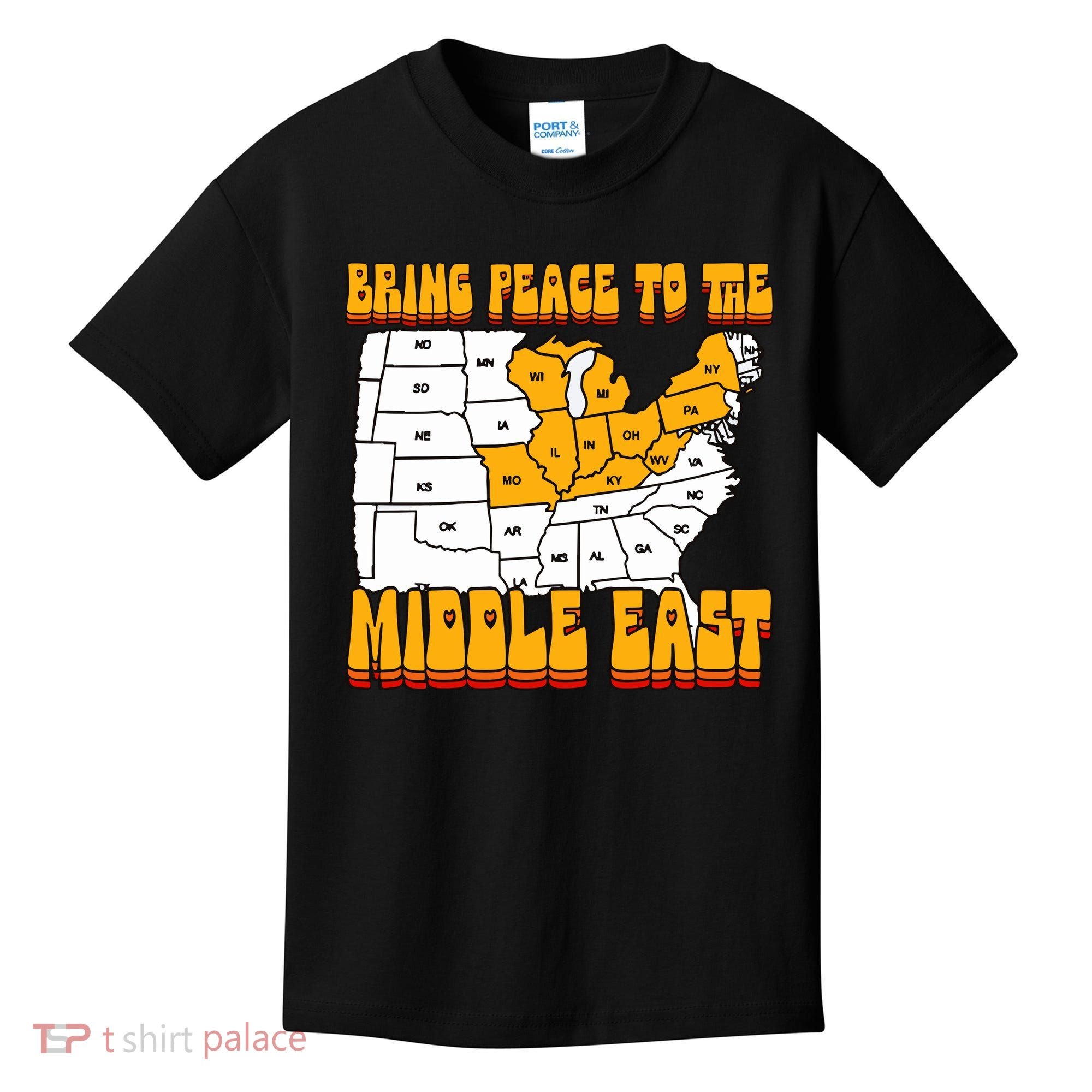 Bring Peace To The Middle East Usa Map Kids T-Shirt