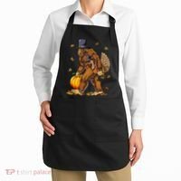 Bigfoot Pilgrim Turkey Pumpkin Thanksgiving Day Apron thumb 2