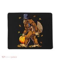 Bigfoot Pilgrim Turkey Pumpkin Thanksgiving Day Mousepad thumb 0