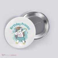 Birthday Princess Unicorn Cute Gift Button thumb 0
