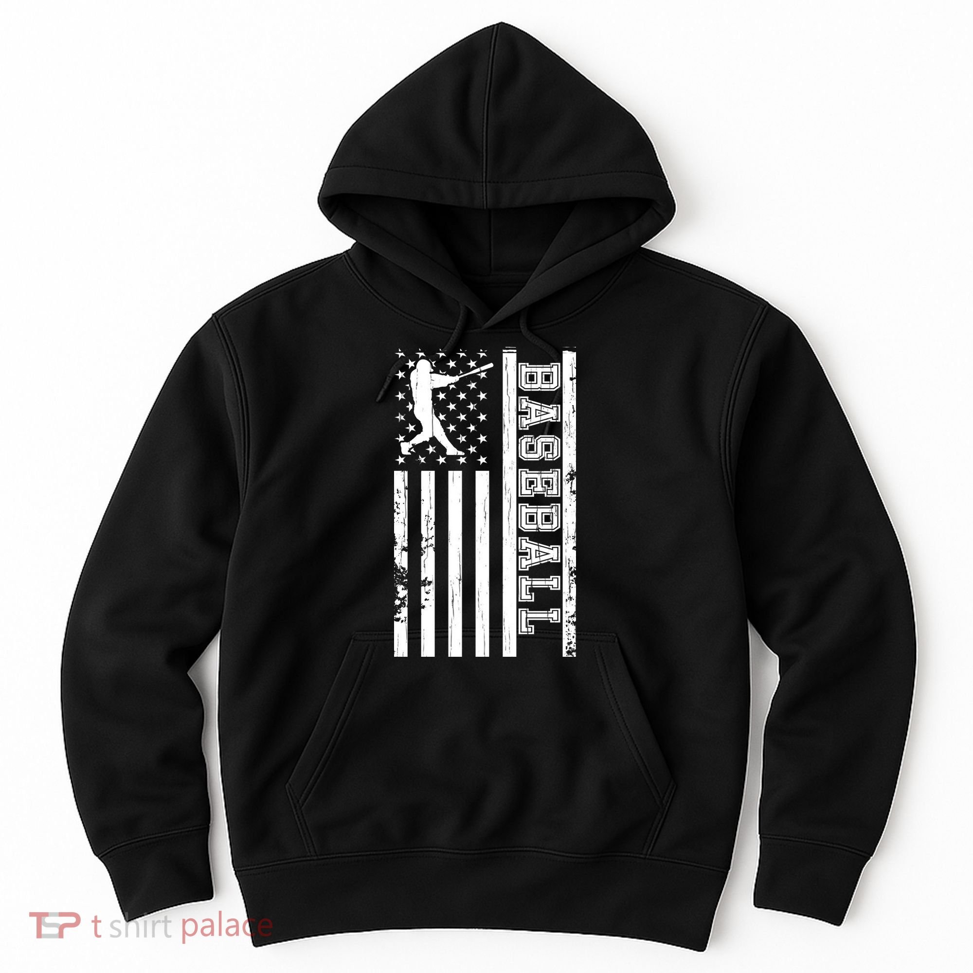Baseball Pitcher USA Flag Hoodie