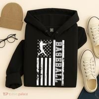 Baseball Pitcher USA Flag Hoodie thumb 4