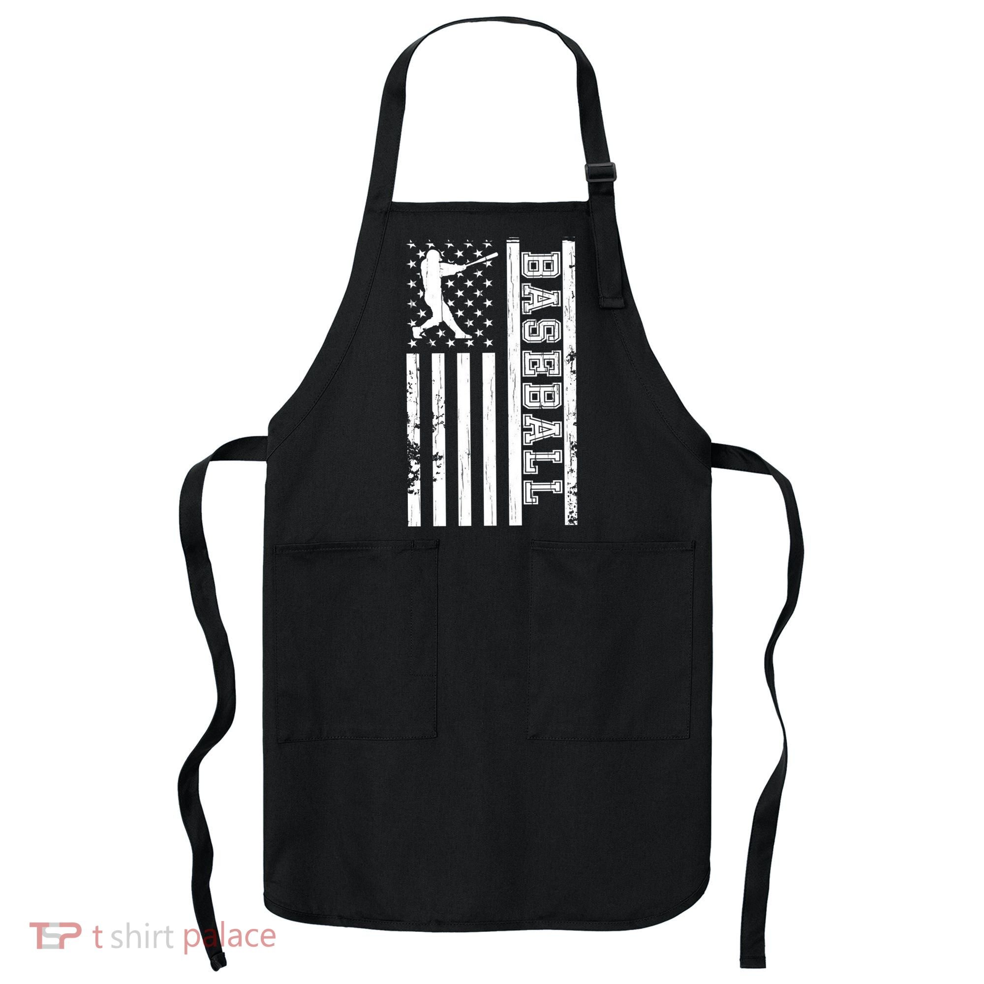 Baseball Pitcher USA Flag Apron