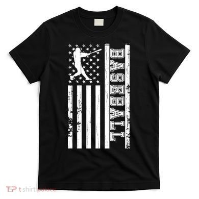 Baseball Pitcher USA Flag T-Shirt