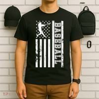 Baseball Pitcher USA Flag T-Shirt thumb 6