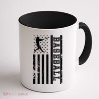 Baseball Pitcher USA Flag Coffee Mug thumb 1