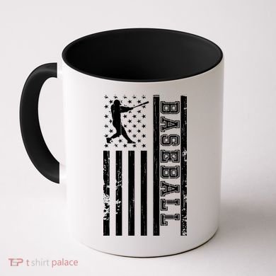 Baseball Pitcher USA Flag Coffee Mug