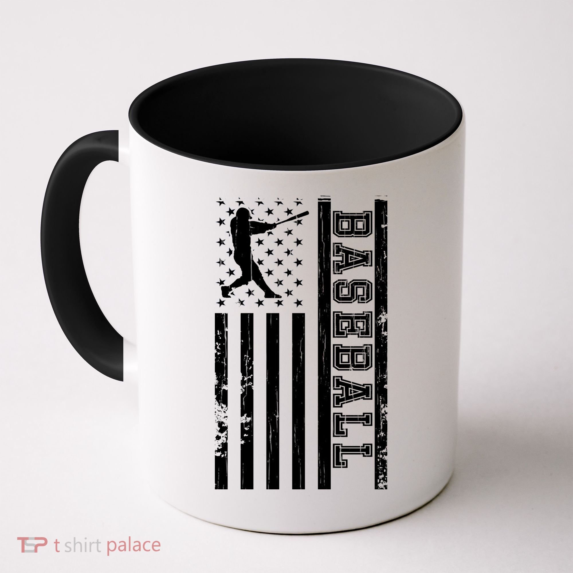 Baseball Pitcher USA Flag Coffee Mug