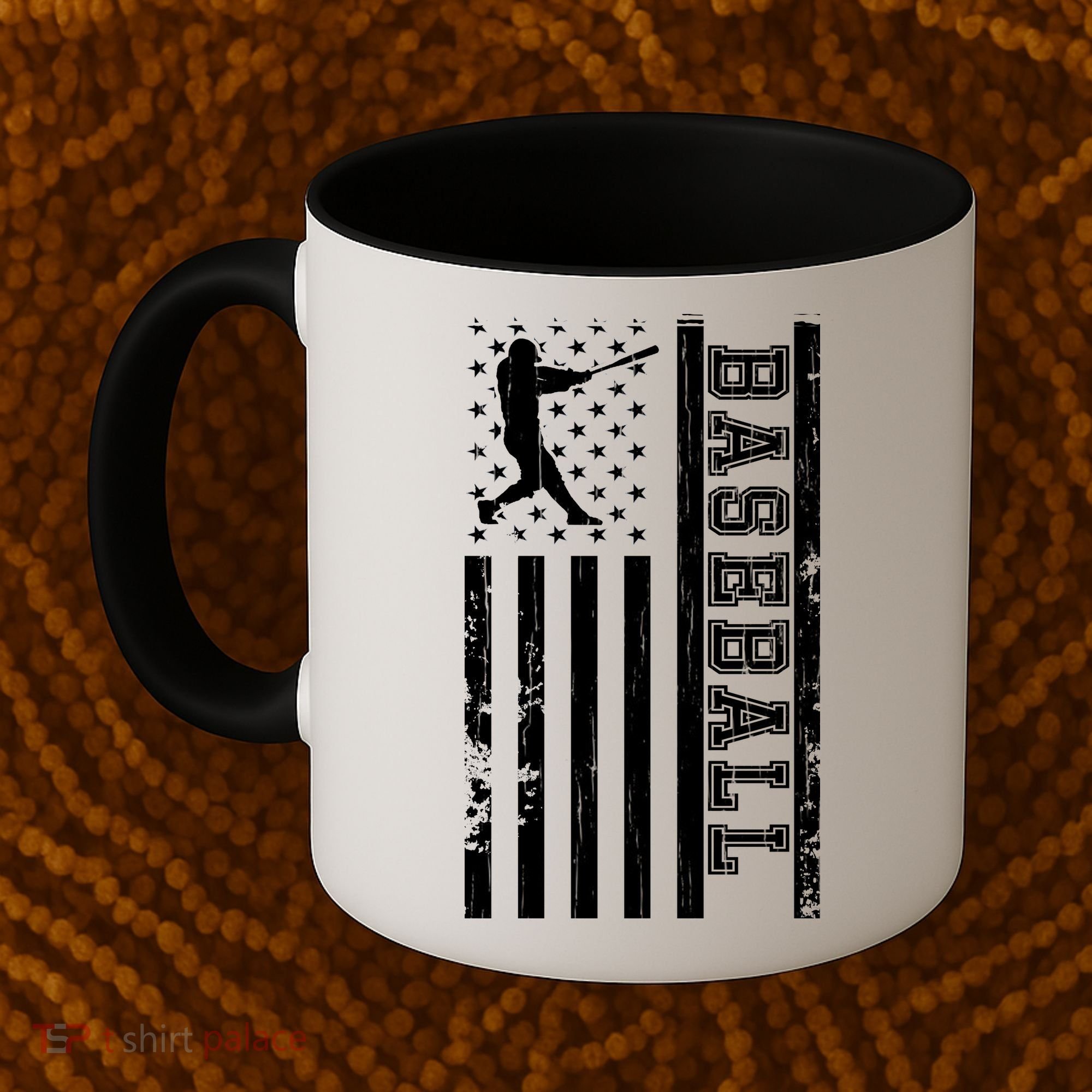 Baseball Pitcher USA Flag Coffee Mug